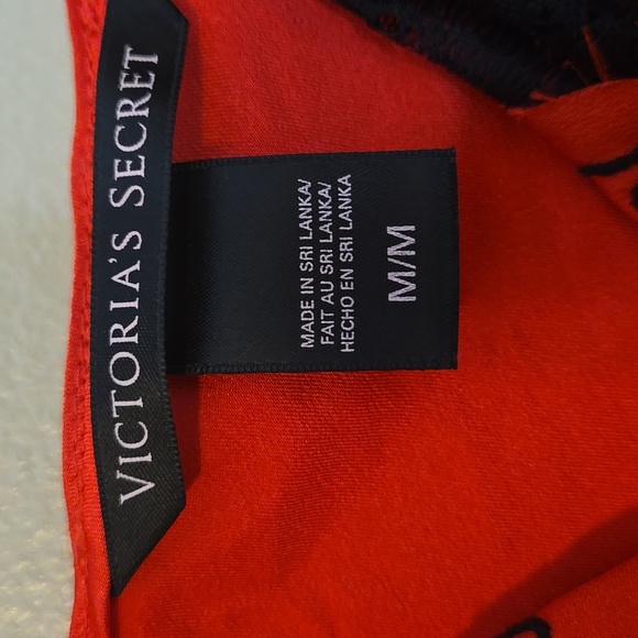 Victoria's Secret Red and Black Lace Trim Nightie Lingerie Size Medium - Picture 4 of 5